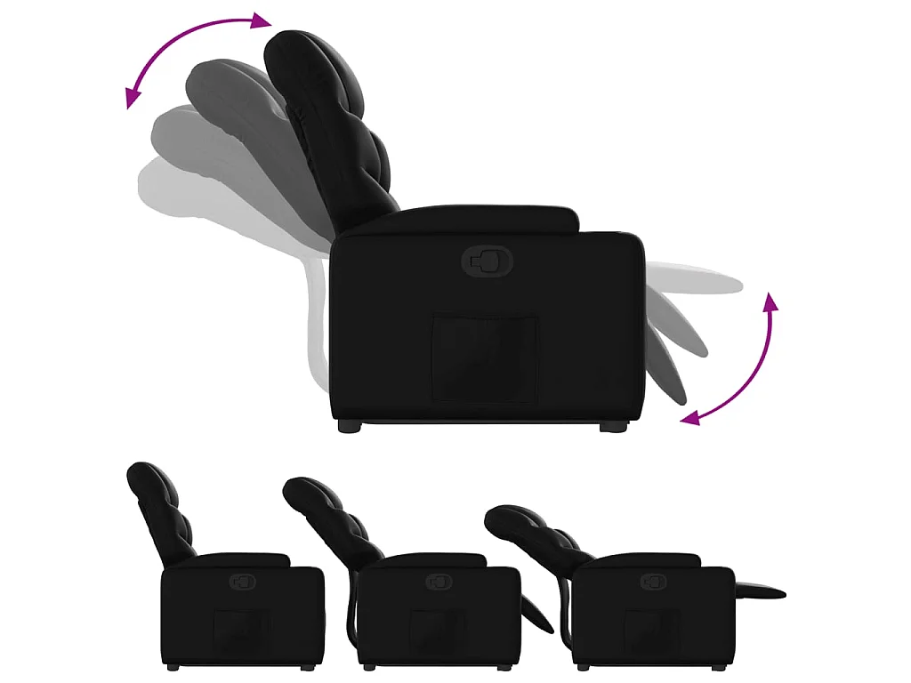 Sta-op-stoel kunstleer zwart