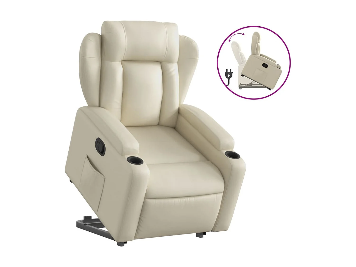 Fauteuil inclinable Crème Similicuir
