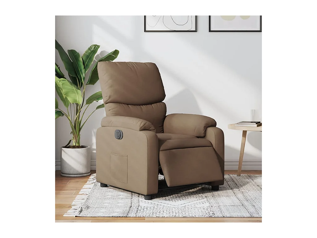 Fauteuil inclinable électrique Marron Tissu