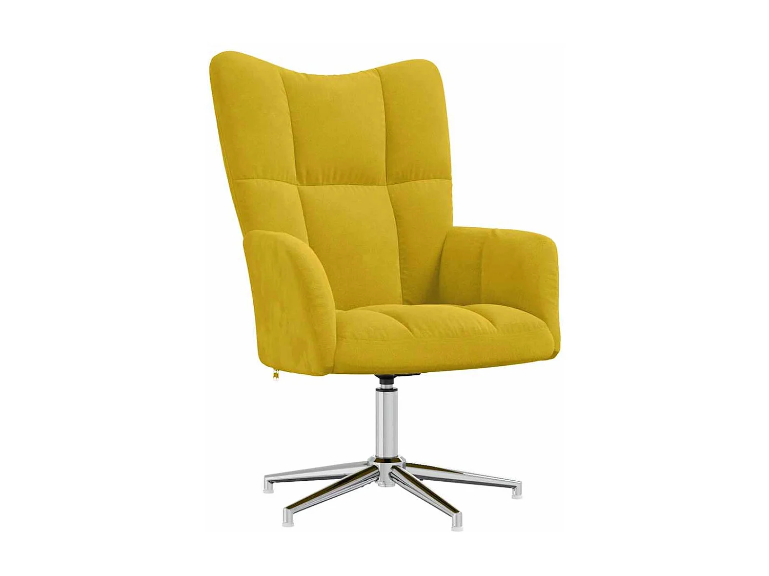 Chaise de relaxation avec tabouret Jaune moutarde Velours
