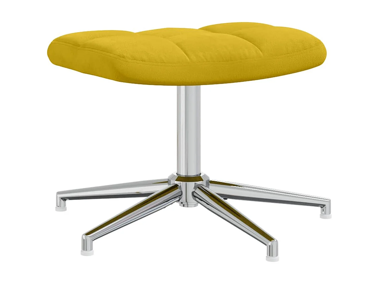 Chaise de relaxation avec tabouret Jaune moutarde Velours