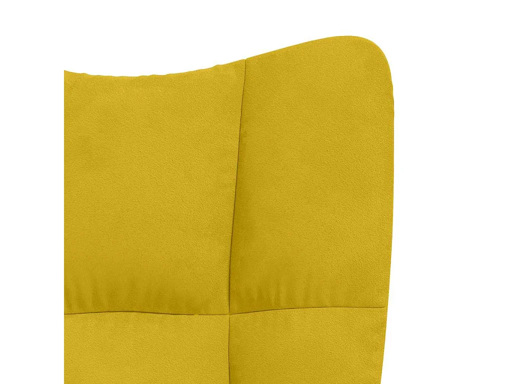 Chaise de relaxation avec tabouret Jaune moutarde Velours