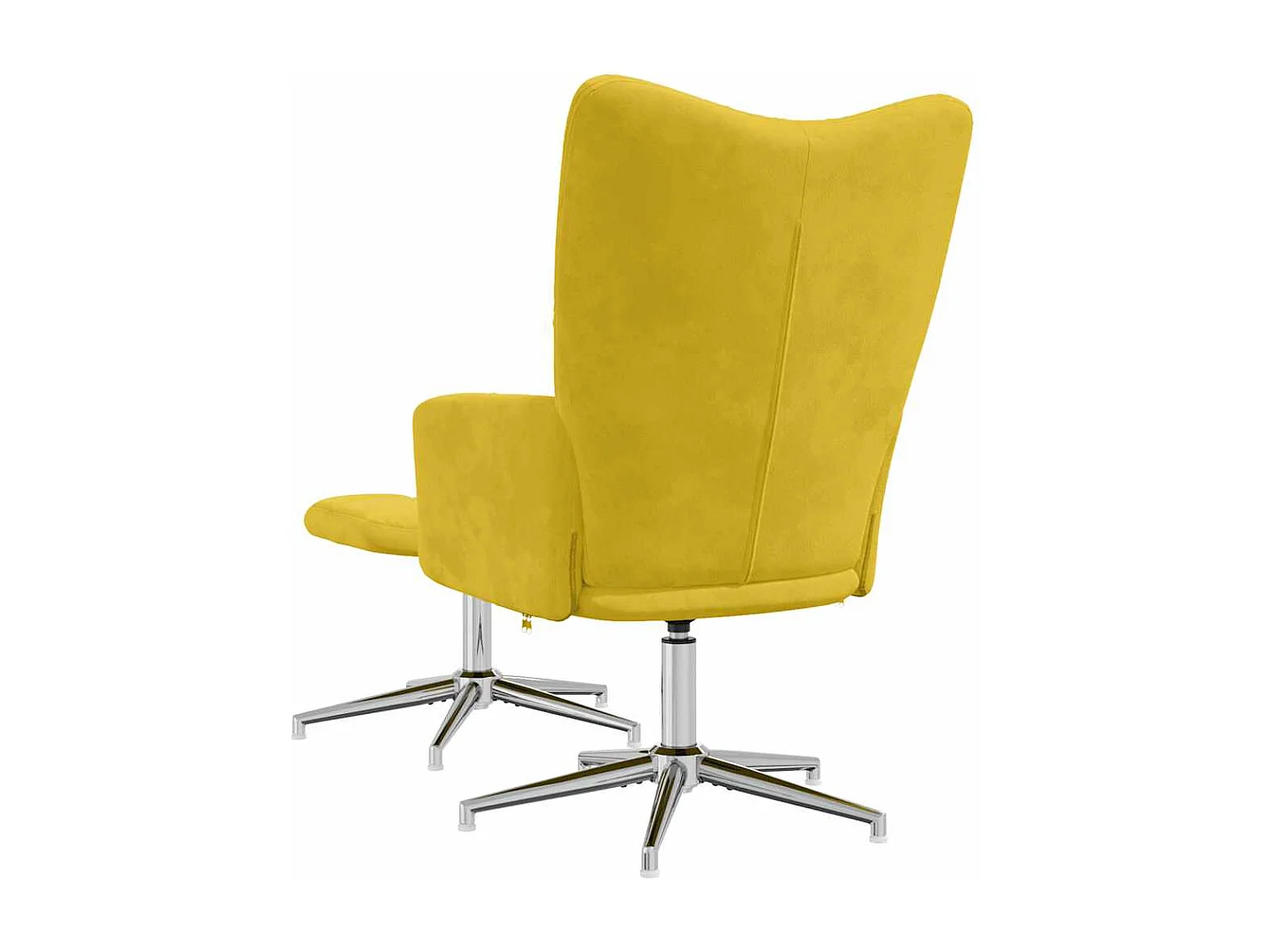 Chaise de relaxation avec tabouret Jaune moutarde Velours