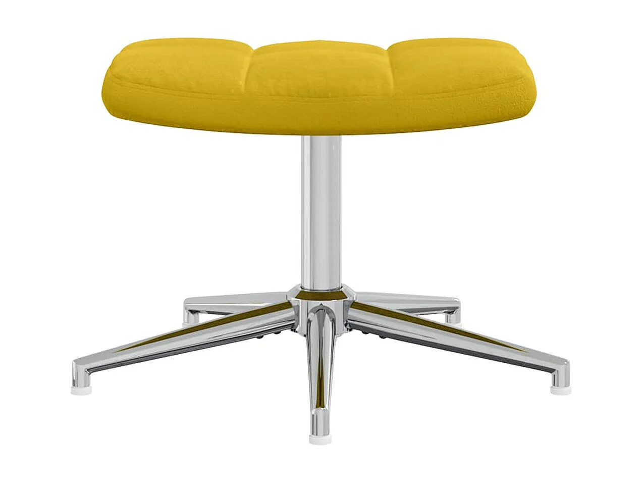 Chaise de relaxation avec tabouret Jaune moutarde Velours