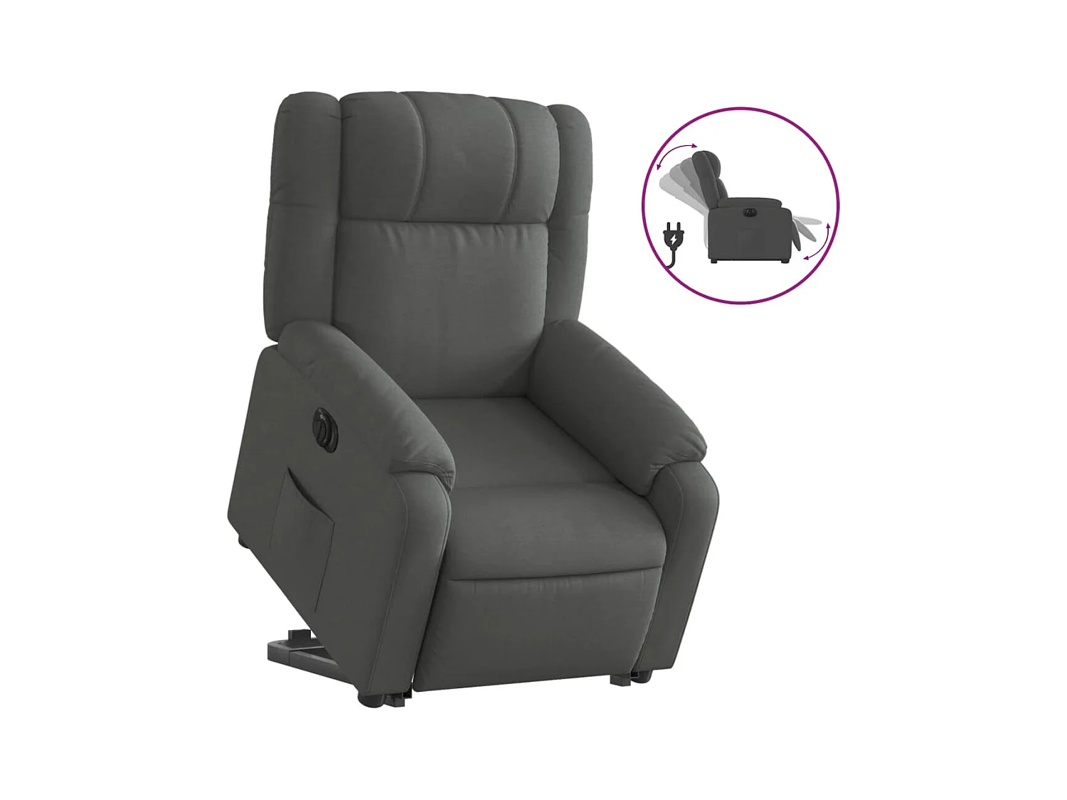 Fauteuil inclinable électrique gris foncé tissu