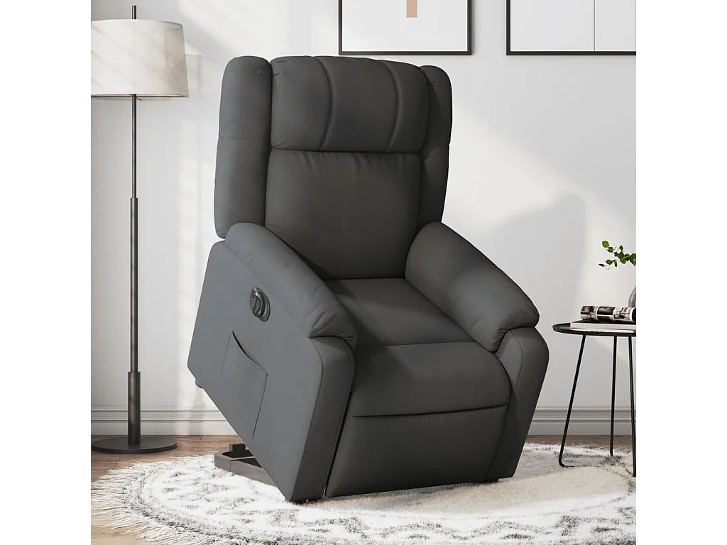Fauteuil inclinable électrique gris foncé tissu