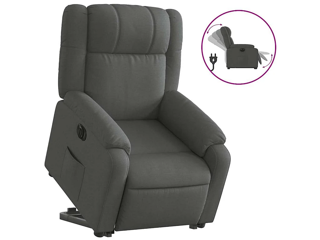 Fauteuil inclinable électrique gris foncé tissu