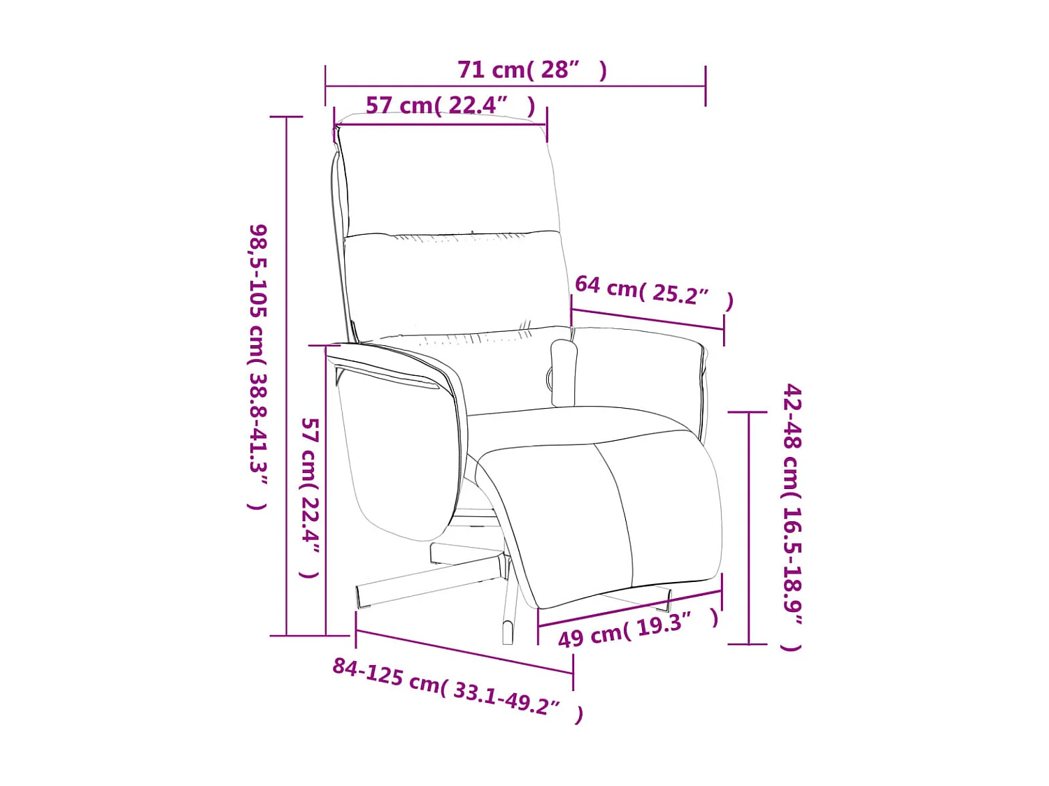 Massagesessel mit Fußteil Dunkelgrün Stoff