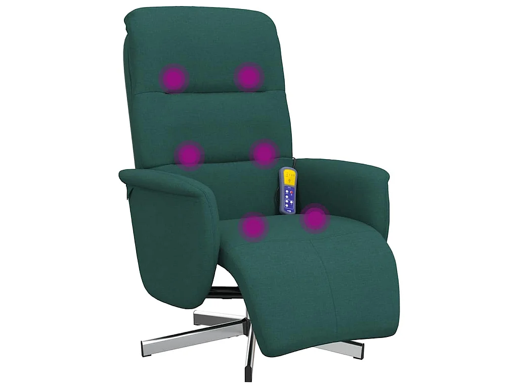 Massagesessel mit Fußteil Dunkelgrün Stoff