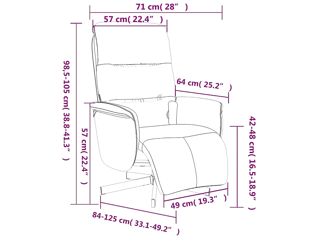 Massagesessel mit Fußteil Dunkelgrün Stoff