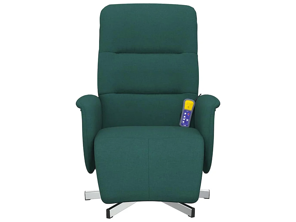Massagesessel mit Fußteil Dunkelgrün Stoff