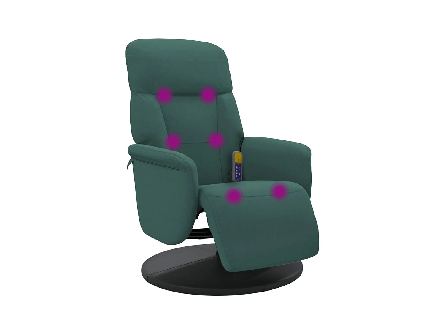Fauteuil inclinable de massage repose-pied vert foncé velours