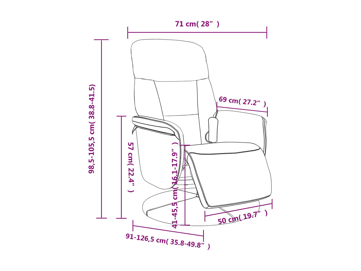 Fauteuil inclinable de massage repose-pied vert foncé velours