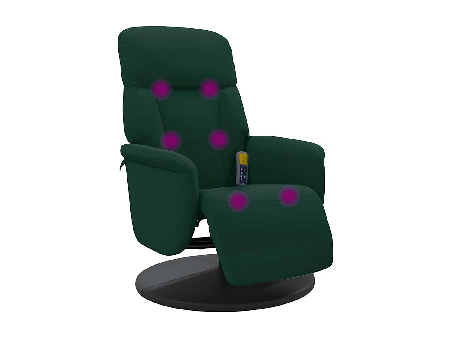 Sillón reclinable masaje con reposapiés terciopelo verde oscuro