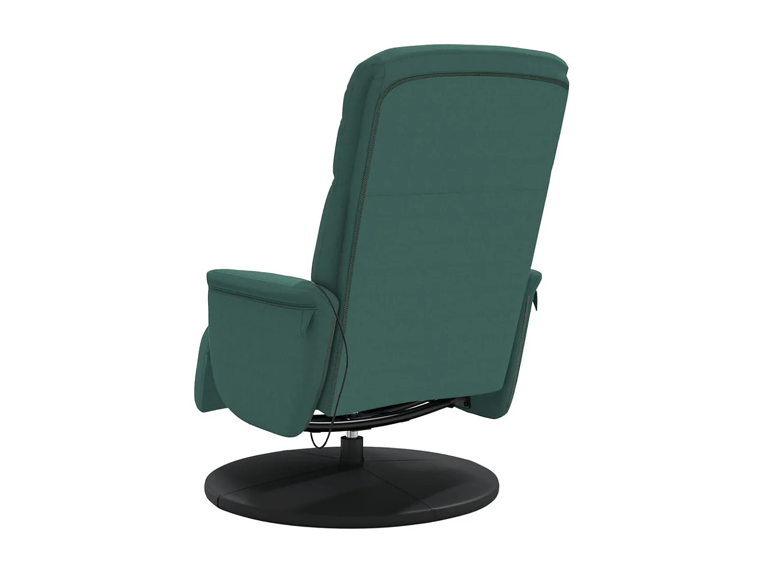 Sillón reclinable masaje con reposapiés terciopelo verde oscuro