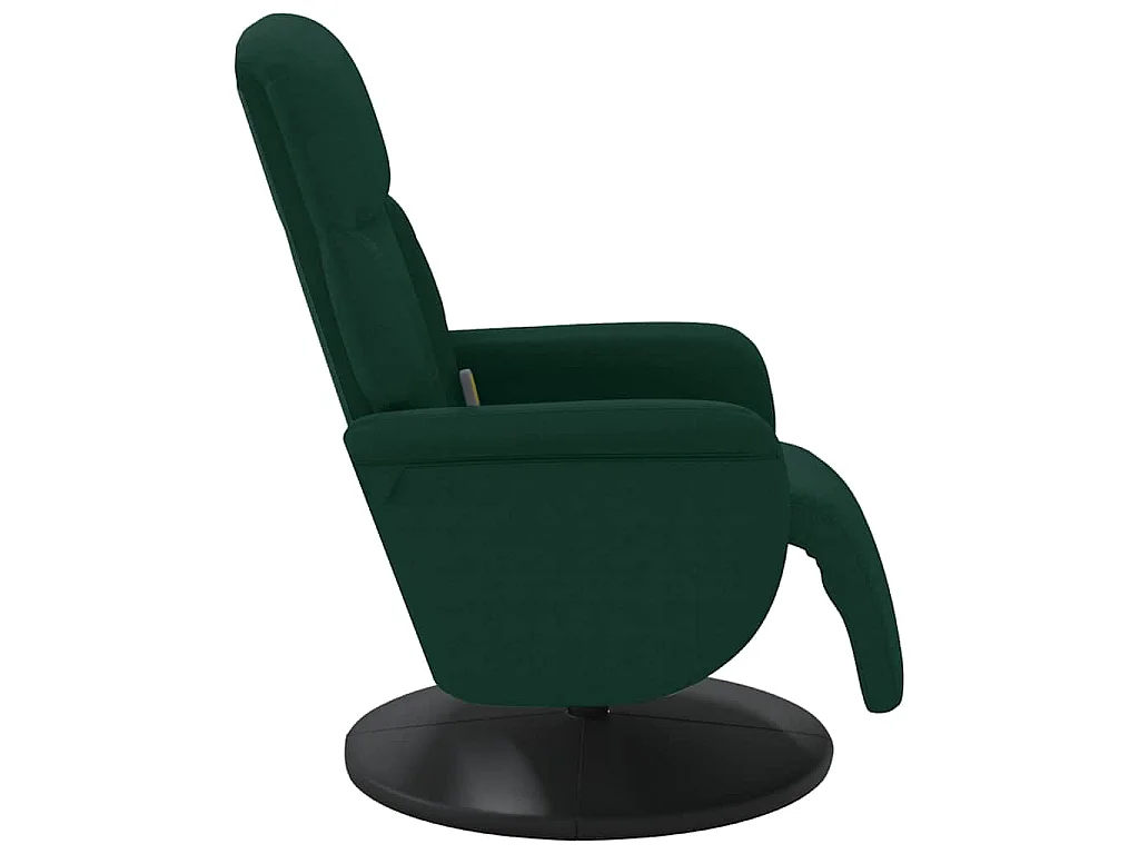 Poltrona Reclinante Massaggio Poggiapiedi Verde Scuro Velluto