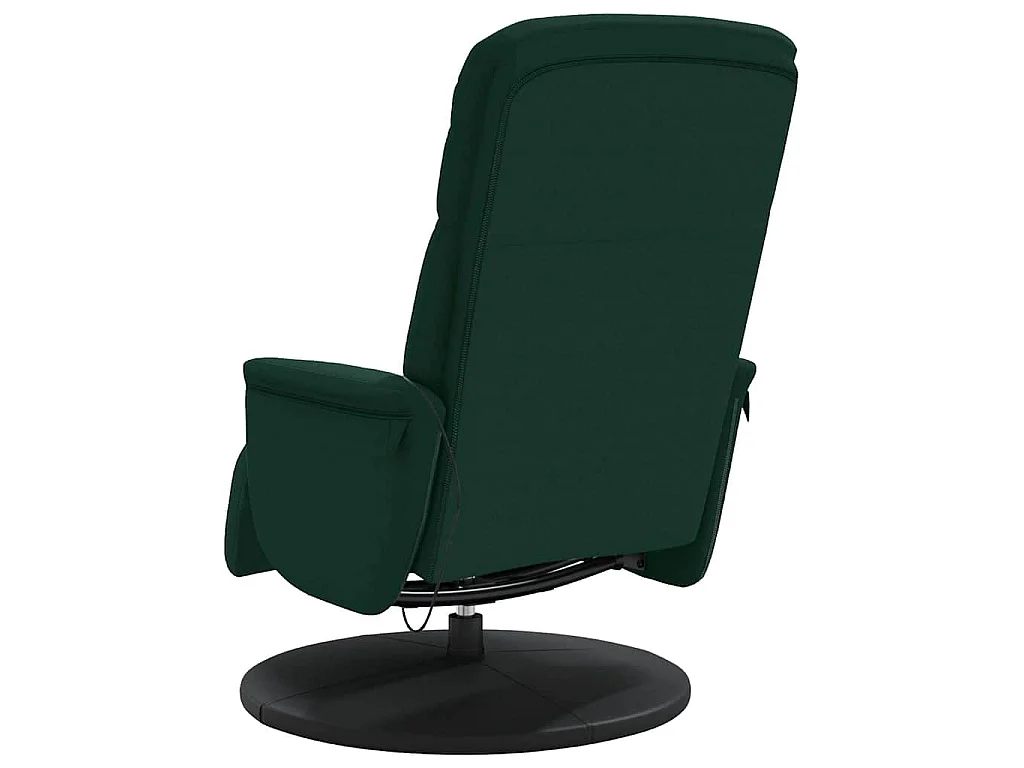 Poltrona Reclinante Massaggio Poggiapiedi Verde Scuro Velluto
