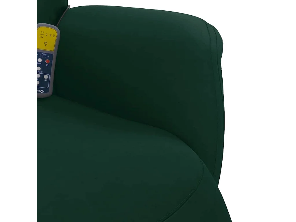 Poltrona Reclinante Massaggio Poggiapiedi Verde Scuro Velluto