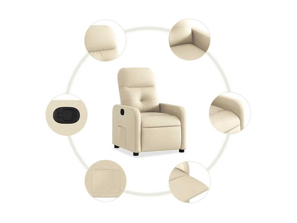 Poltrona reclinável tecido cor creme