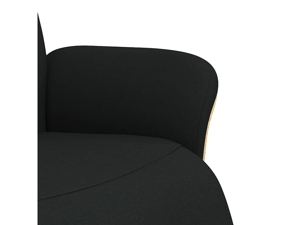 Fauteuil verstelbaar met voetensteun stof zwart