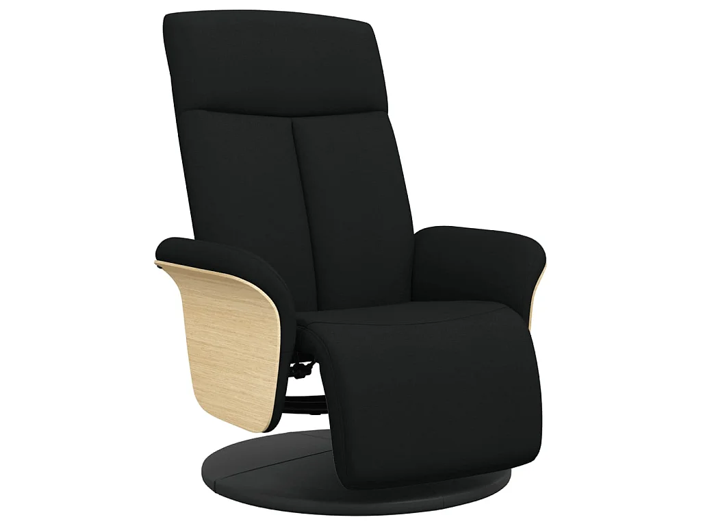 Fauteuil inclinable avec repose-pieds noir tissu