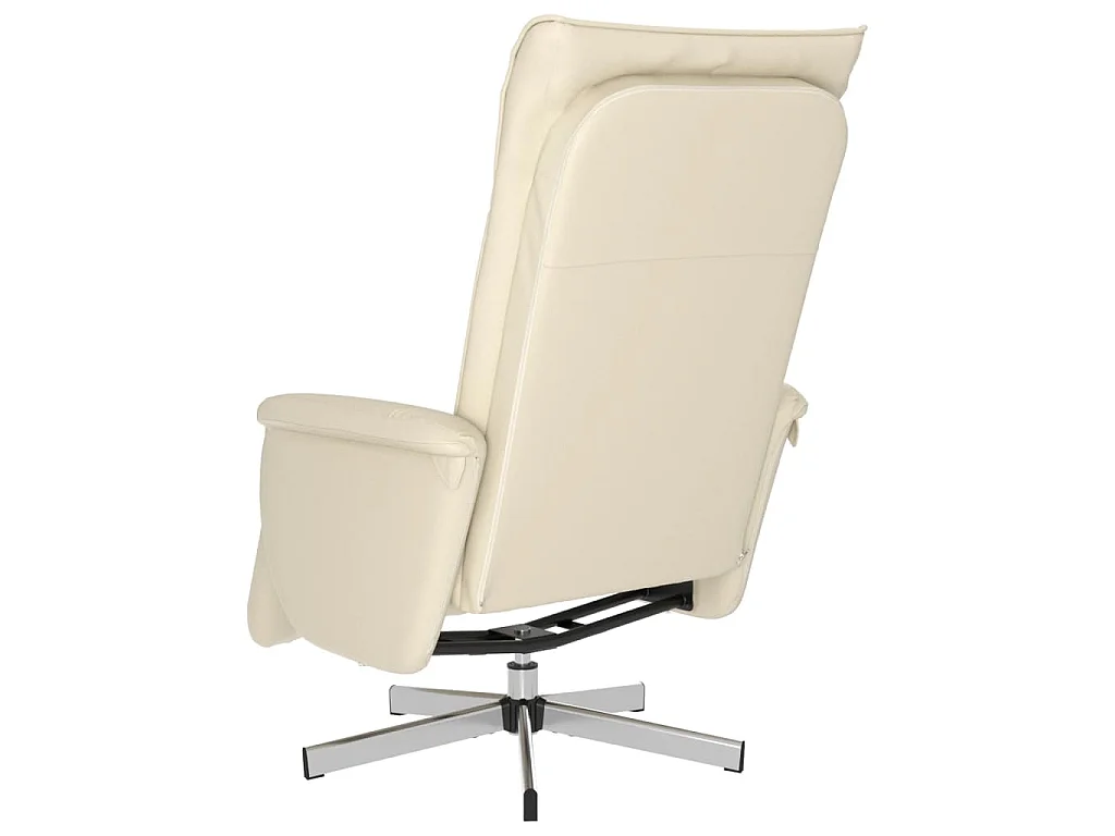 Fauteuil verstelbaar met voetensteun kunstleer crèmekleurig