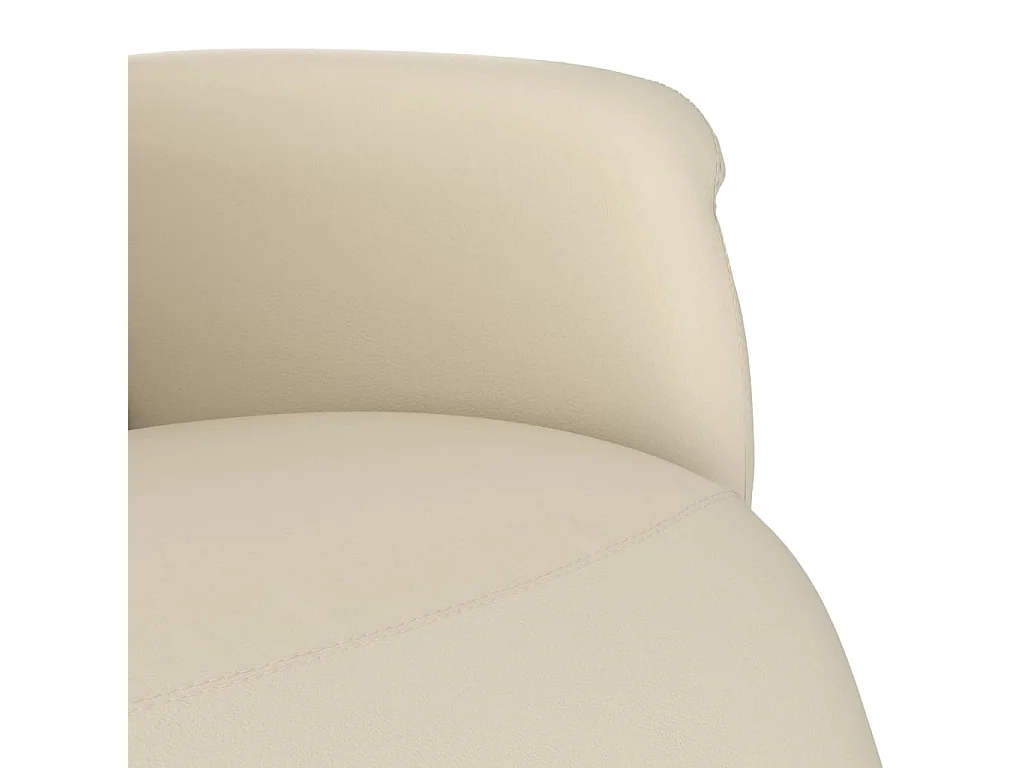 Fauteuil verstelbaar met voetensteun kunstleer crèmekleurig