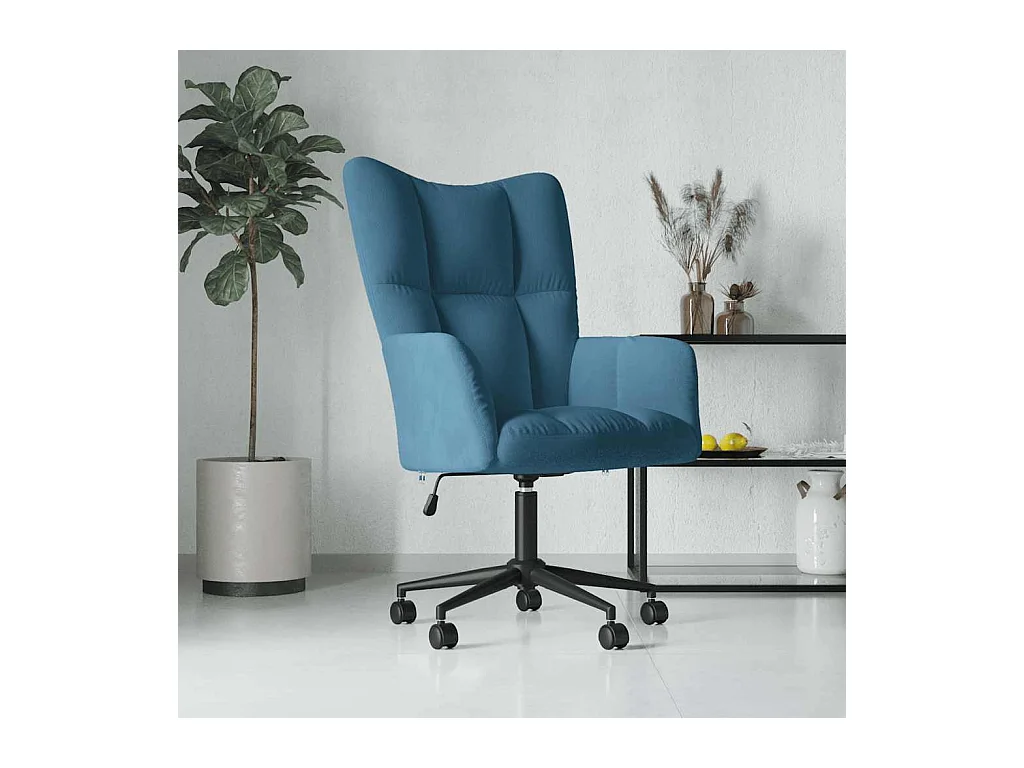 Relaxstoel fluweel blauw
