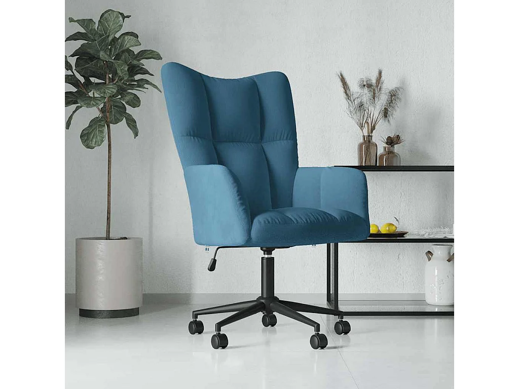 Relaxstoel fluweel blauw