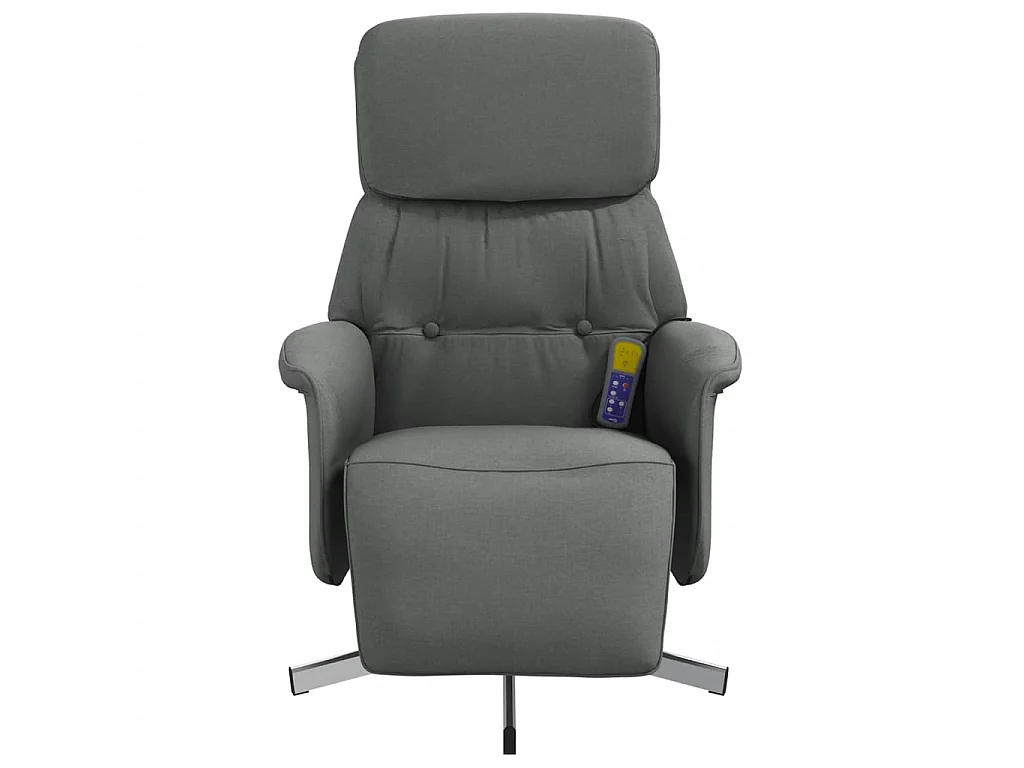 Fauteuil inclinable de massage et repose-pieds gris foncé tissu
