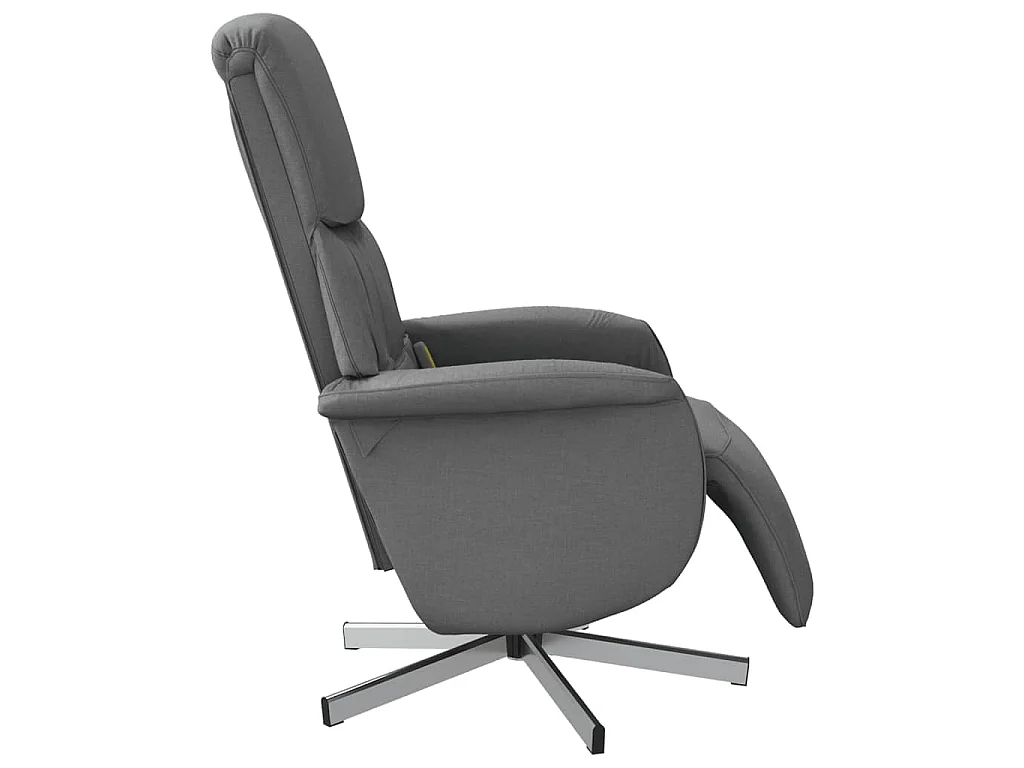 Fauteuil inclinable de massage et repose-pieds gris foncé tissu