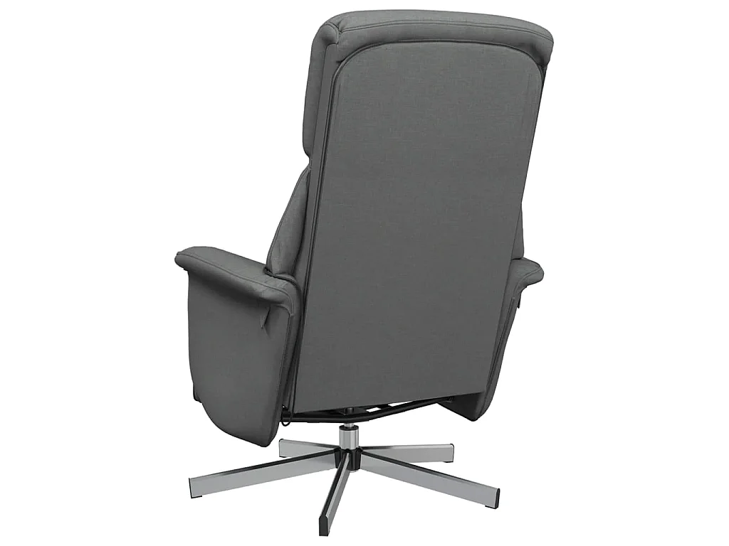 Fauteuil inclinable de massage et repose-pieds gris foncé tissu