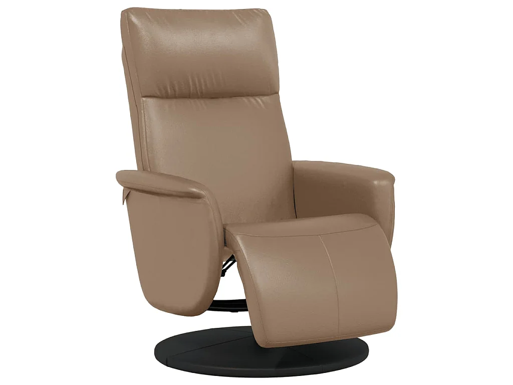 Fauteuil verstelbaar met voetensteun kunstleer cappuccinokleur