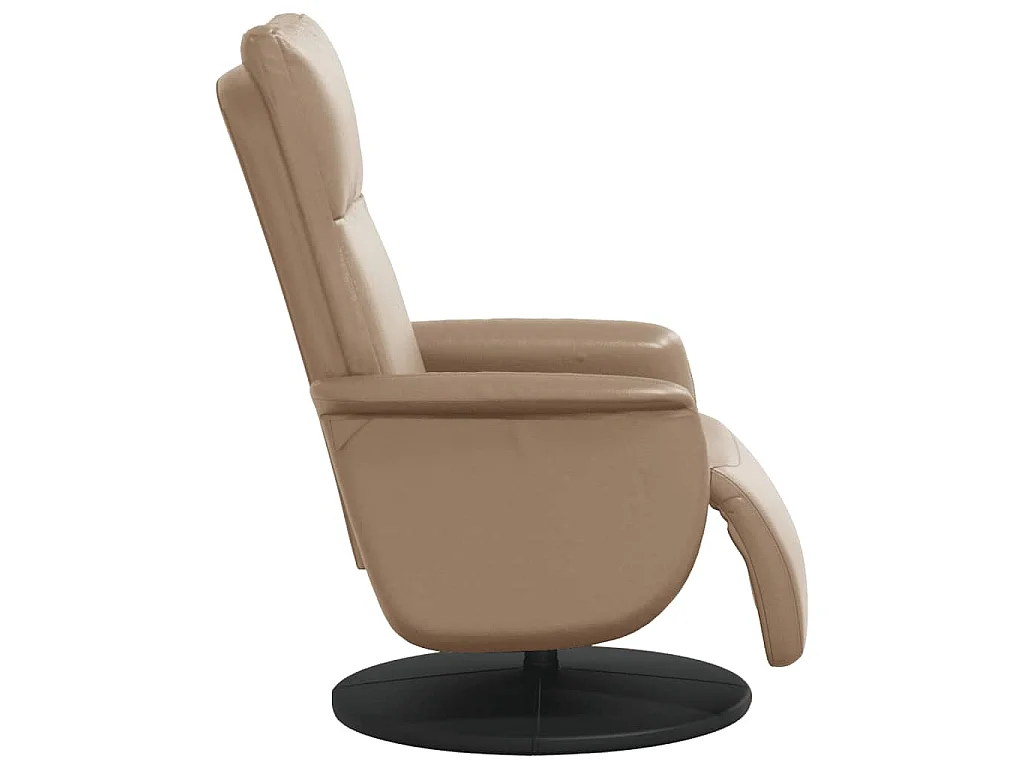 Fauteuil verstelbaar met voetensteun kunstleer cappuccinokleur