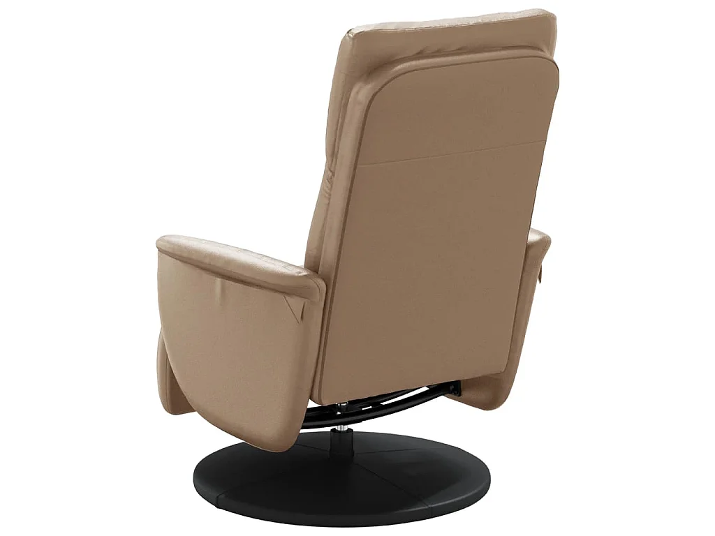 Fauteuil verstelbaar met voetensteun kunstleer cappuccinokleur