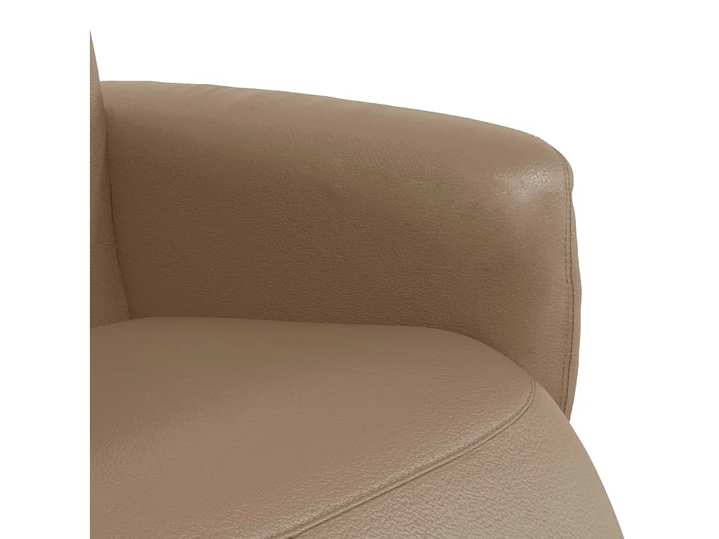 Fauteuil verstelbaar met voetensteun kunstleer cappuccinokleur