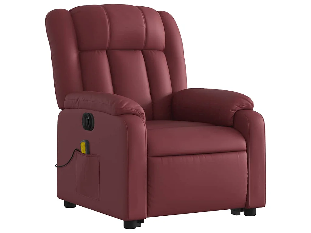 Fauteuil inclinable de massage électrique rouge bordeaux