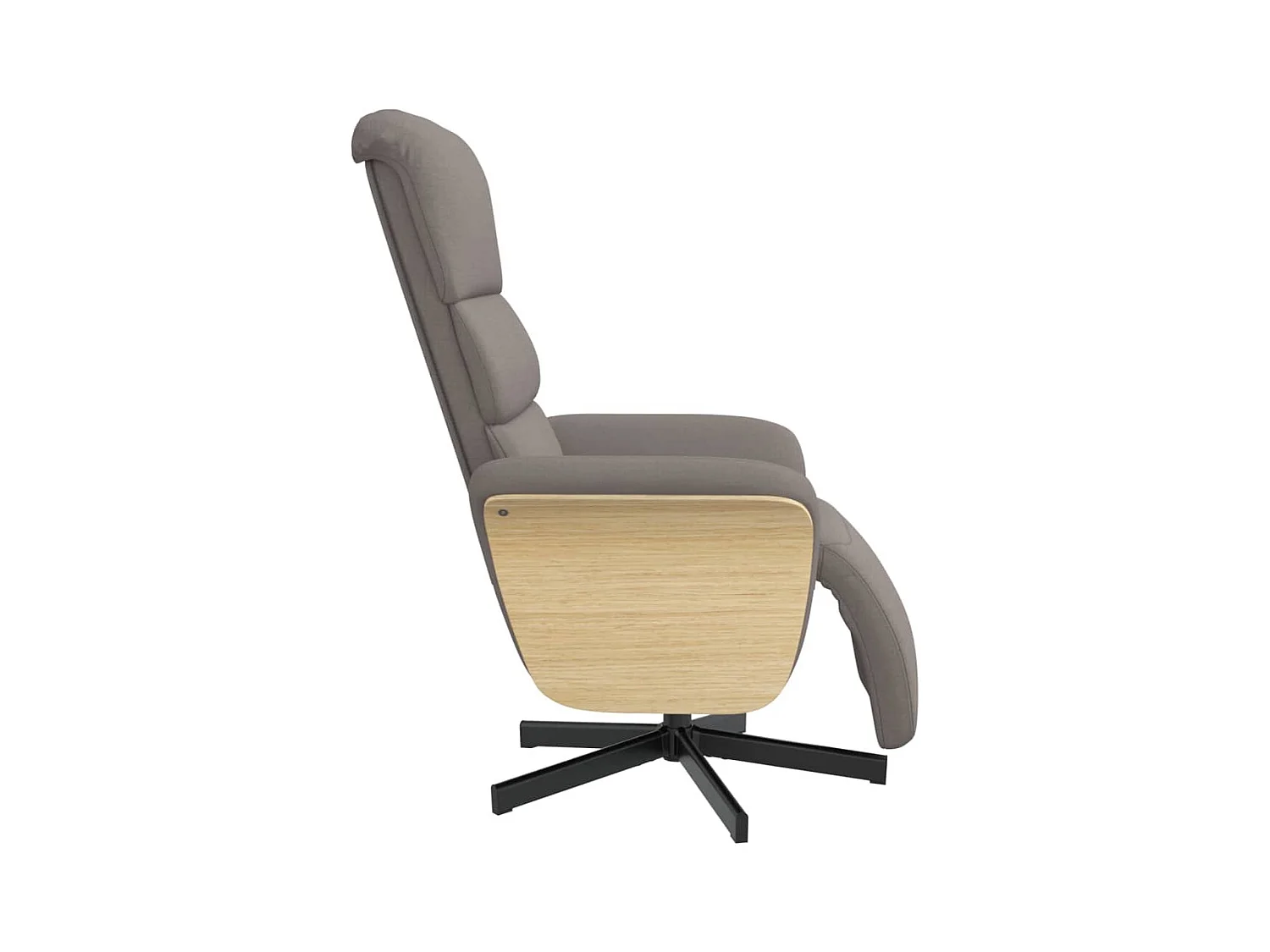 Sillón reclinable con reposapiés tela gris taupe