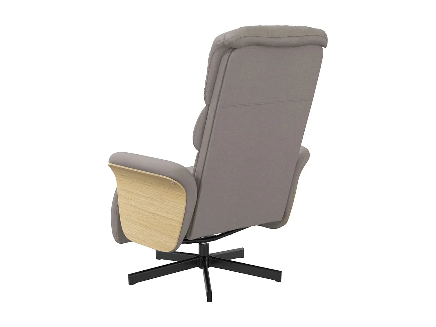 Fauteuil verstelbaar met voetensteun stof taupe