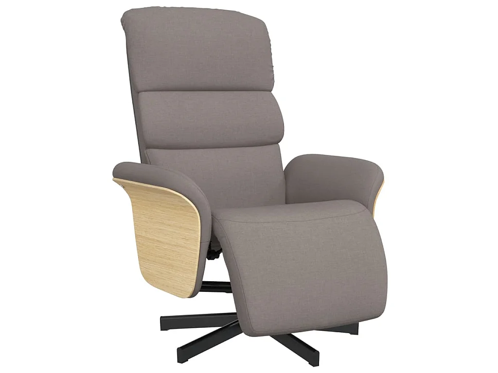 Fauteuil inclinable avec repose-pieds taupe tissu