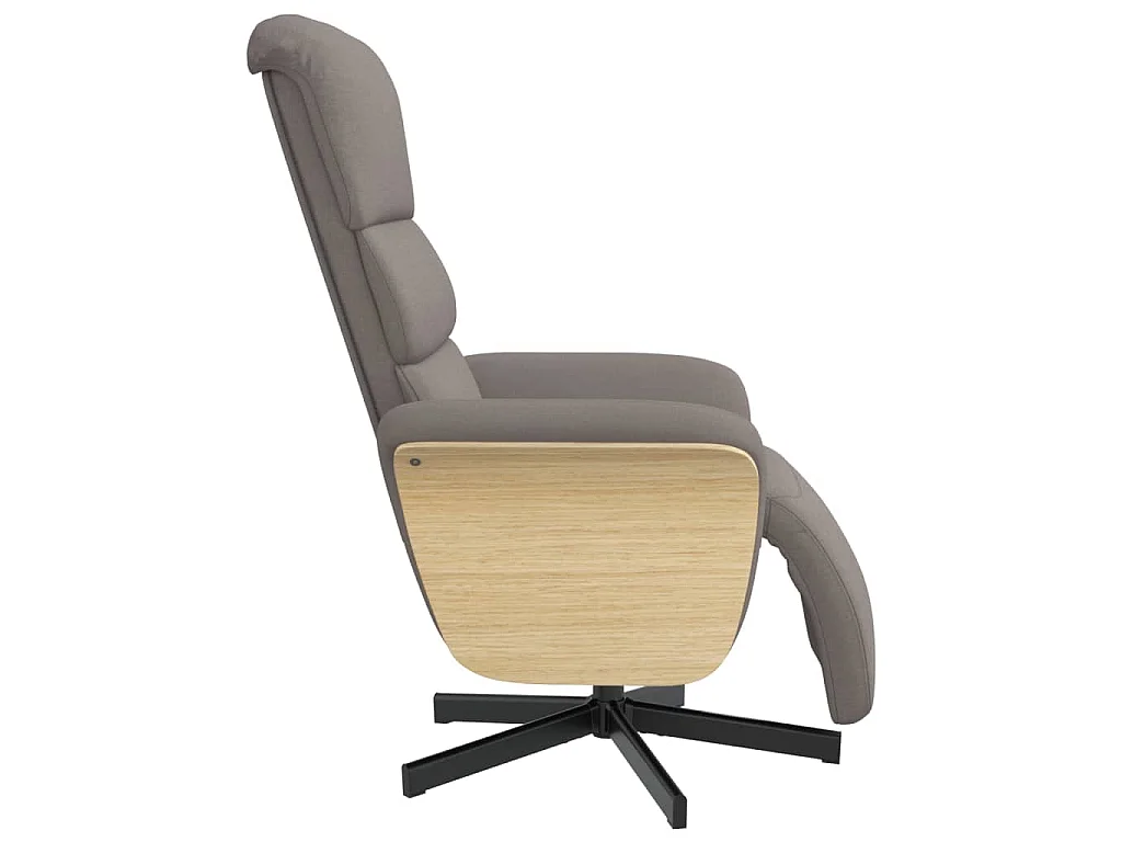 Fauteuil inclinable avec repose-pieds taupe tissu