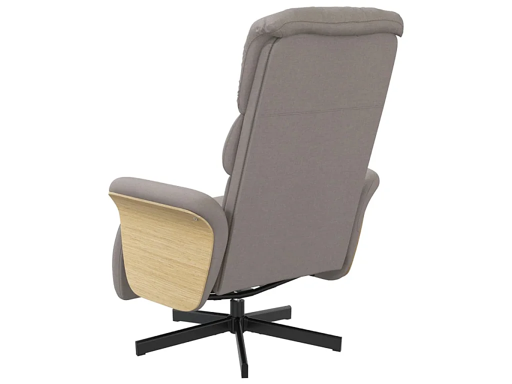 Fauteuil inclinable avec repose-pieds taupe tissu