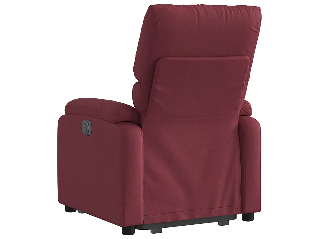 Fotel relaksacyjny bordo z funkcją elektrycznego podnoszenia i ręczną regulacją