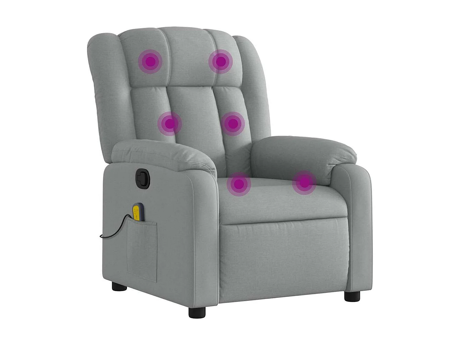 Massagesessel Hellgrau Stoff