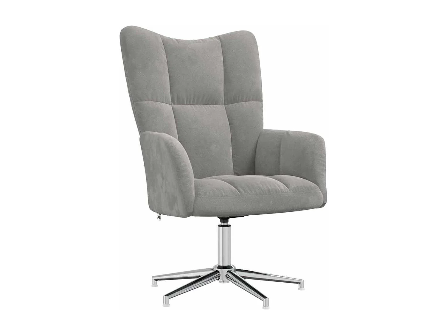 Relaxsessel mit Hocker Hellgrau Samt