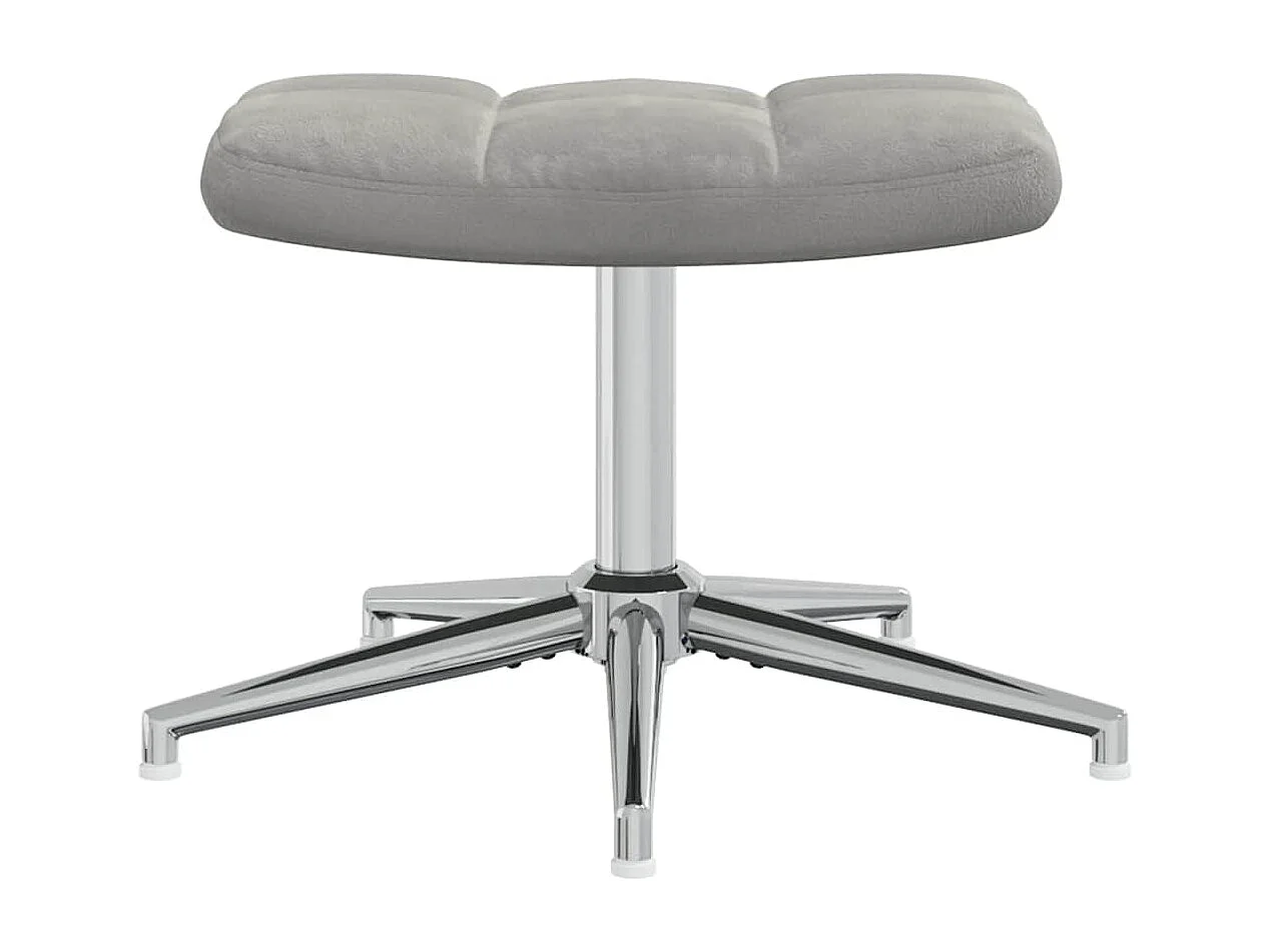 Relaxsessel mit Hocker Hellgrau Samt