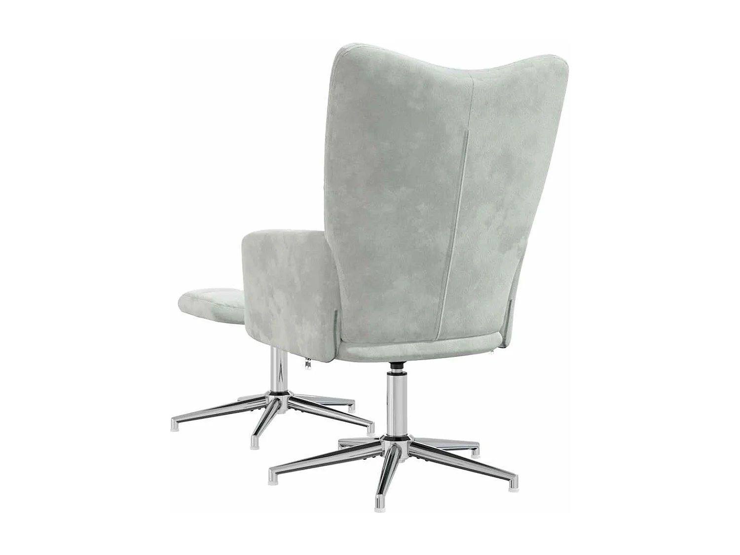 Relaxsessel mit Hocker Hellgrau Samt