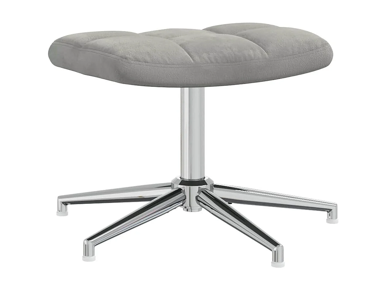 Relaxsessel mit Hocker Hellgrau Samt