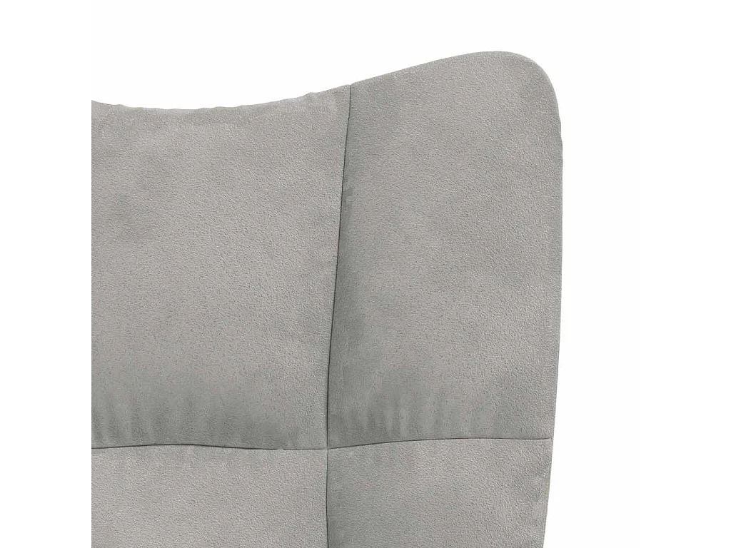 Relaxsessel mit Hocker Hellgrau Samt