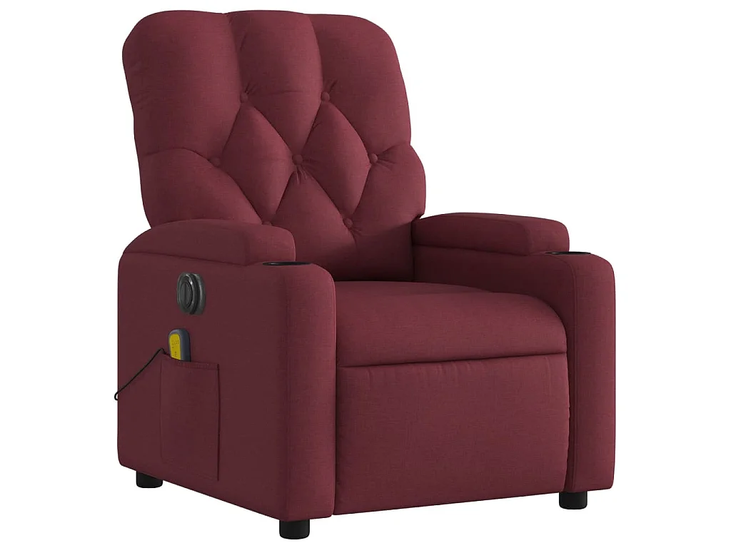 Fauteuil de massage inclinable électrique Rouge bordeaux Tissu